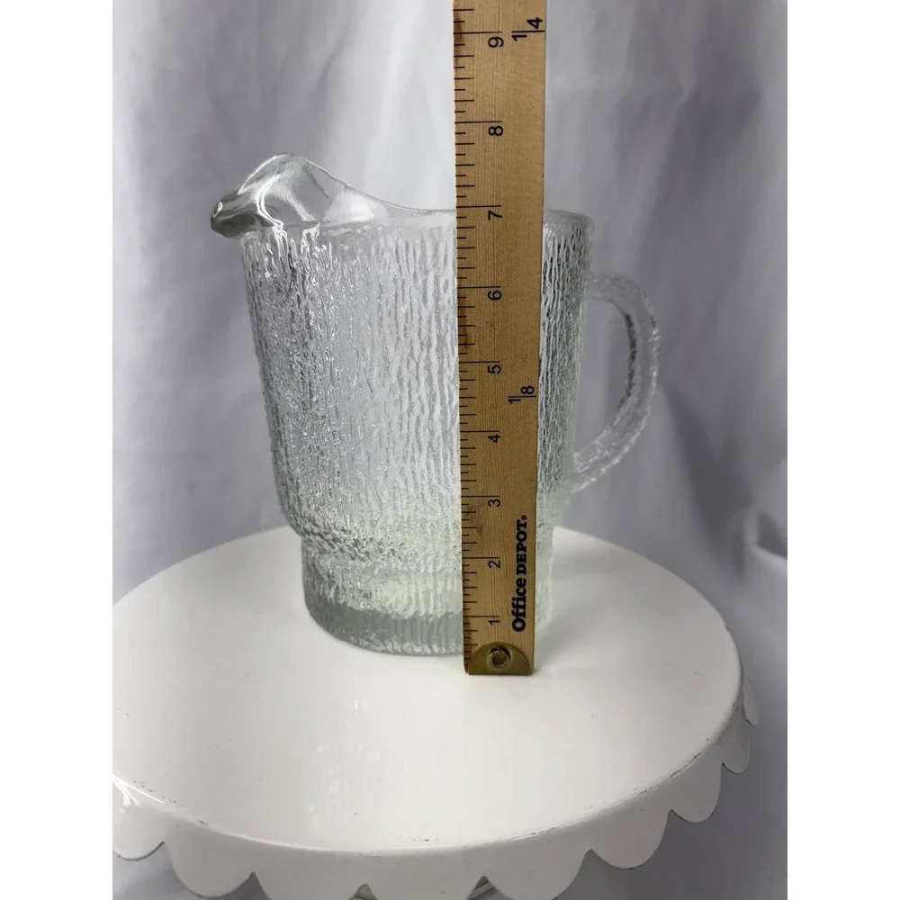Old Indiana Clear Glass Tree Bark Ice Pattern Vintage 8